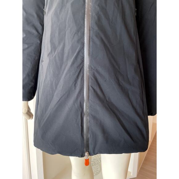 Save The Duck Down Rain Coat Black Size 2 Medium - Picture 9 of 13